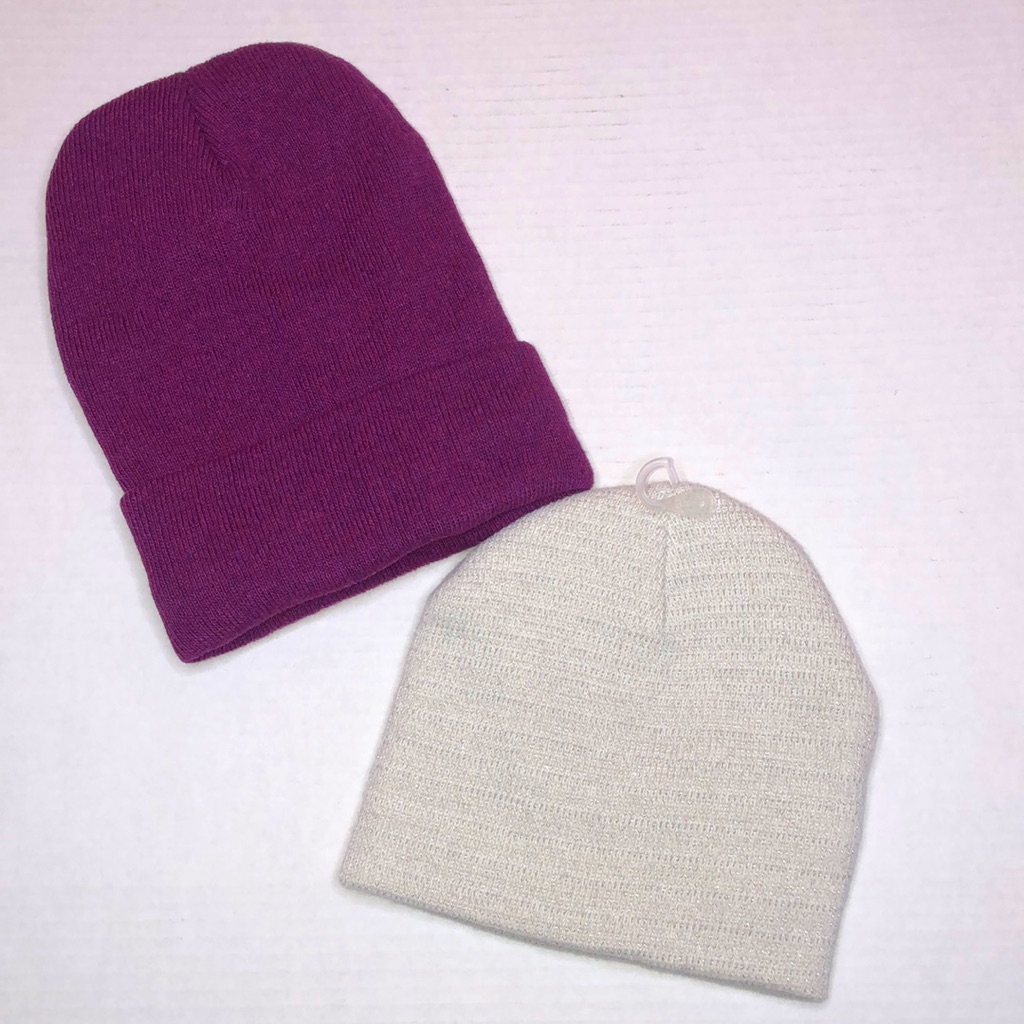 Set Of 2 Knit/Fleece Beanies Nwot